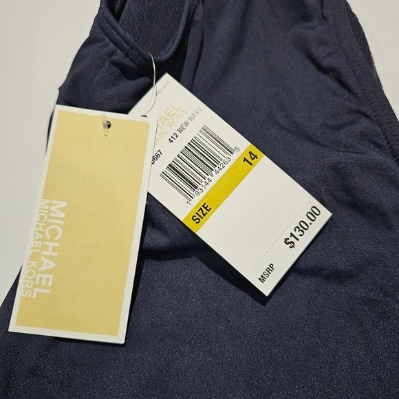 Michael Michael Kors Grommet V-Neck One-Piece Swimsuit Size 14 - Picture 12 of 14